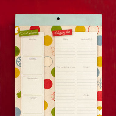 Menu and Shopping List